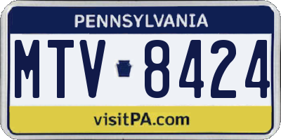 PA license plate MTV8424