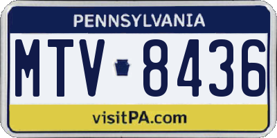 PA license plate MTV8436