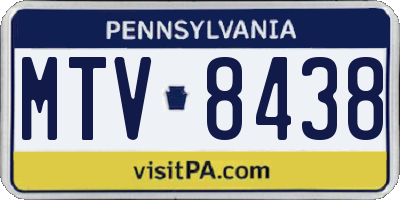 PA license plate MTV8438
