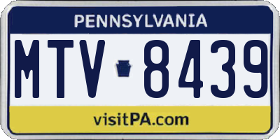 PA license plate MTV8439