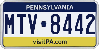 PA license plate MTV8442