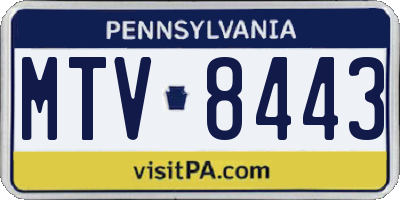 PA license plate MTV8443