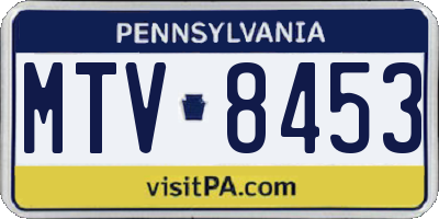 PA license plate MTV8453