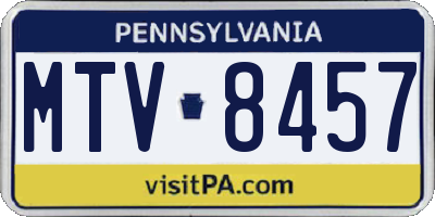 PA license plate MTV8457