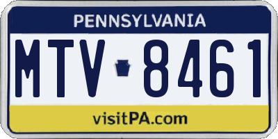 PA license plate MTV8461
