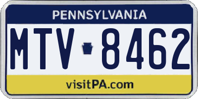 PA license plate MTV8462