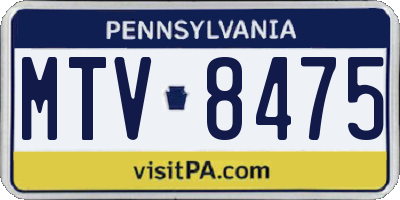 PA license plate MTV8475