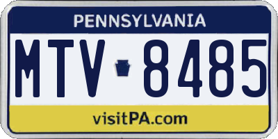 PA license plate MTV8485