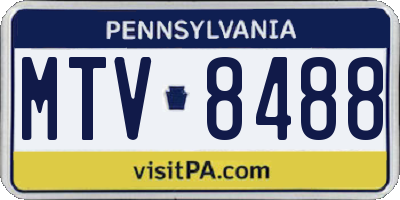 PA license plate MTV8488