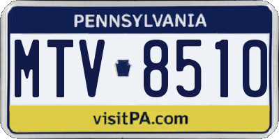 PA license plate MTV8510