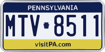 PA license plate MTV8511