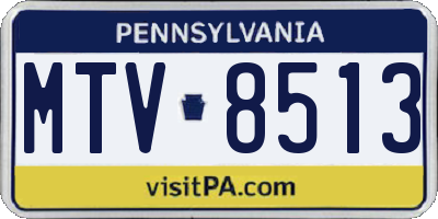 PA license plate MTV8513