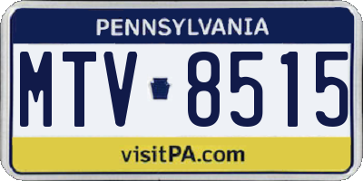 PA license plate MTV8515