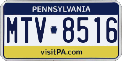 PA license plate MTV8516