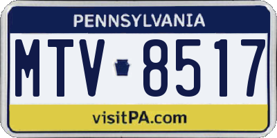 PA license plate MTV8517