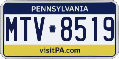 PA license plate MTV8519
