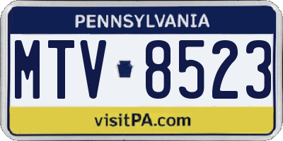 PA license plate MTV8523