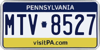 PA license plate MTV8527
