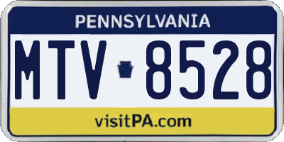PA license plate MTV8528