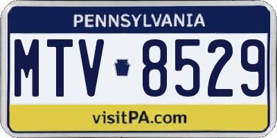 PA license plate MTV8529