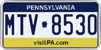 PA license plate MTV8530