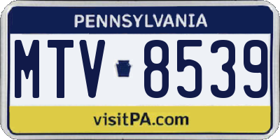 PA license plate MTV8539