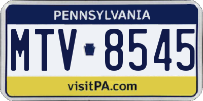 PA license plate MTV8545