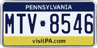 PA license plate MTV8546