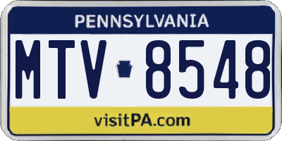 PA license plate MTV8548