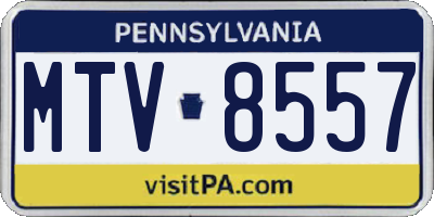 PA license plate MTV8557