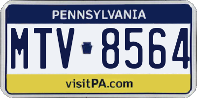 PA license plate MTV8564