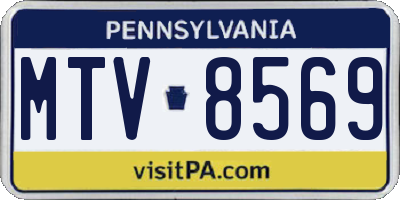 PA license plate MTV8569