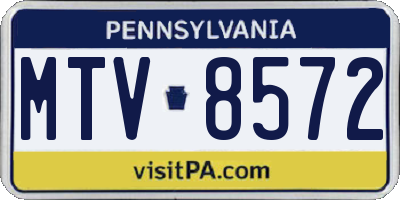PA license plate MTV8572