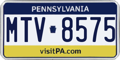 PA license plate MTV8575