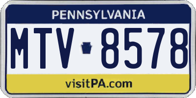 PA license plate MTV8578