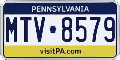 PA license plate MTV8579