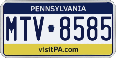 PA license plate MTV8585