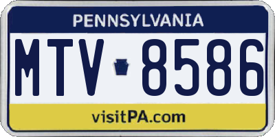 PA license plate MTV8586