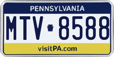 PA license plate MTV8588