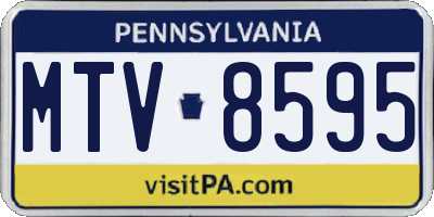 PA license plate MTV8595