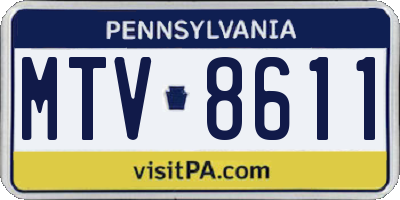 PA license plate MTV8611