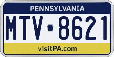 PA license plate MTV8621