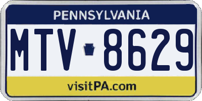 PA license plate MTV8629