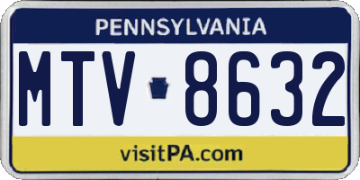 PA license plate MTV8632