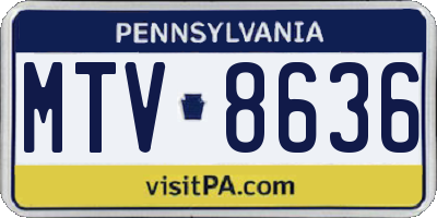 PA license plate MTV8636