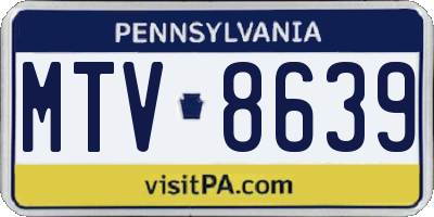 PA license plate MTV8639