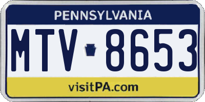PA license plate MTV8653