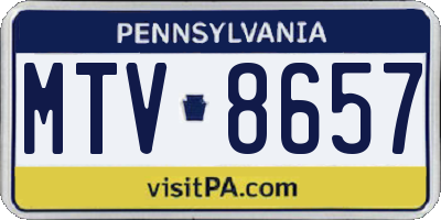 PA license plate MTV8657