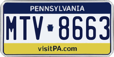 PA license plate MTV8663