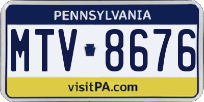 PA license plate MTV8676